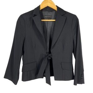 BCBGMaxAzria Black Tie Front Wool Blend‎ Blazer Womens Small